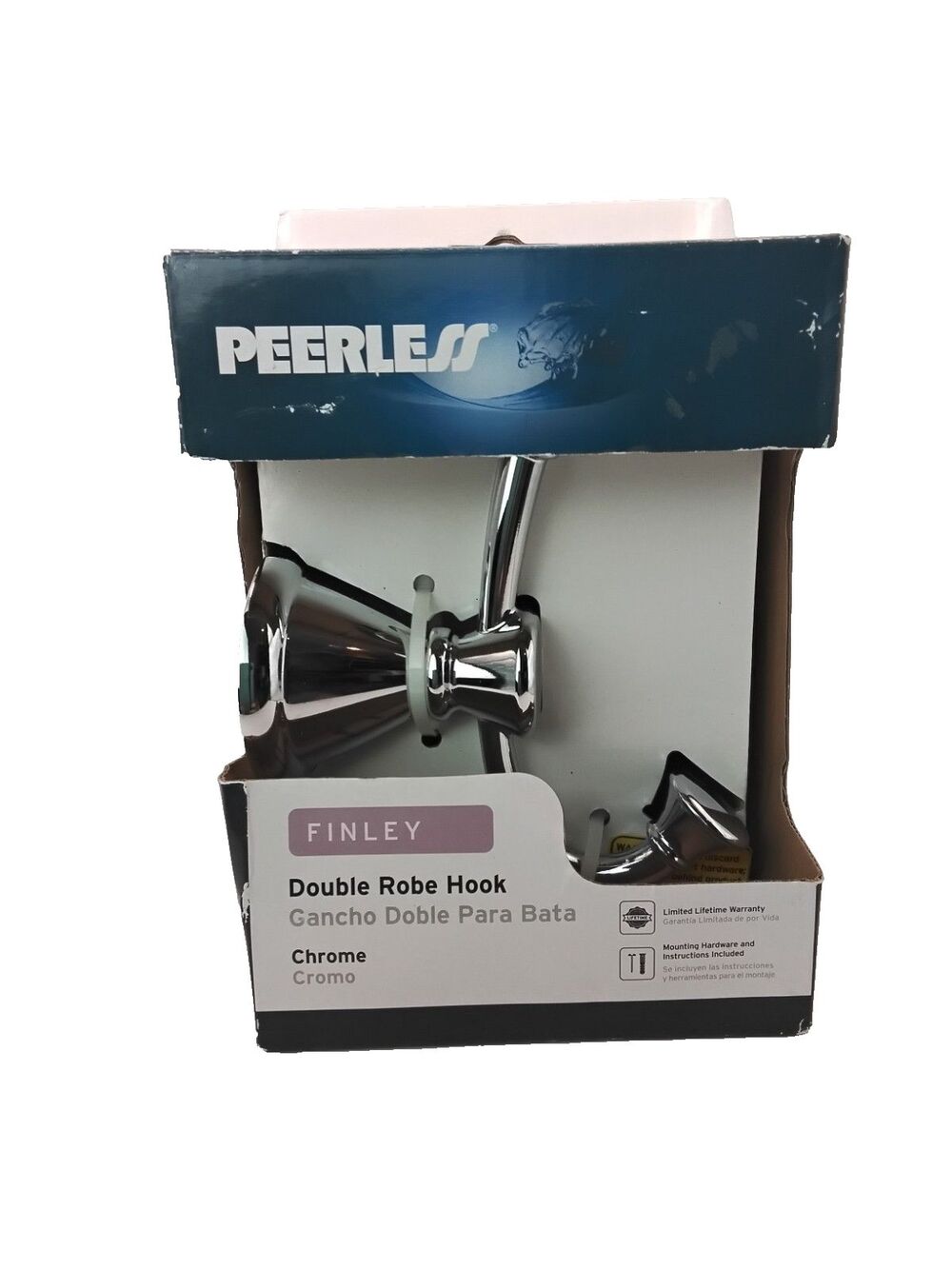 Peerless Finley Chrome Double Robe Towel Hook Model FIN35-PC Bathroom Bedroom